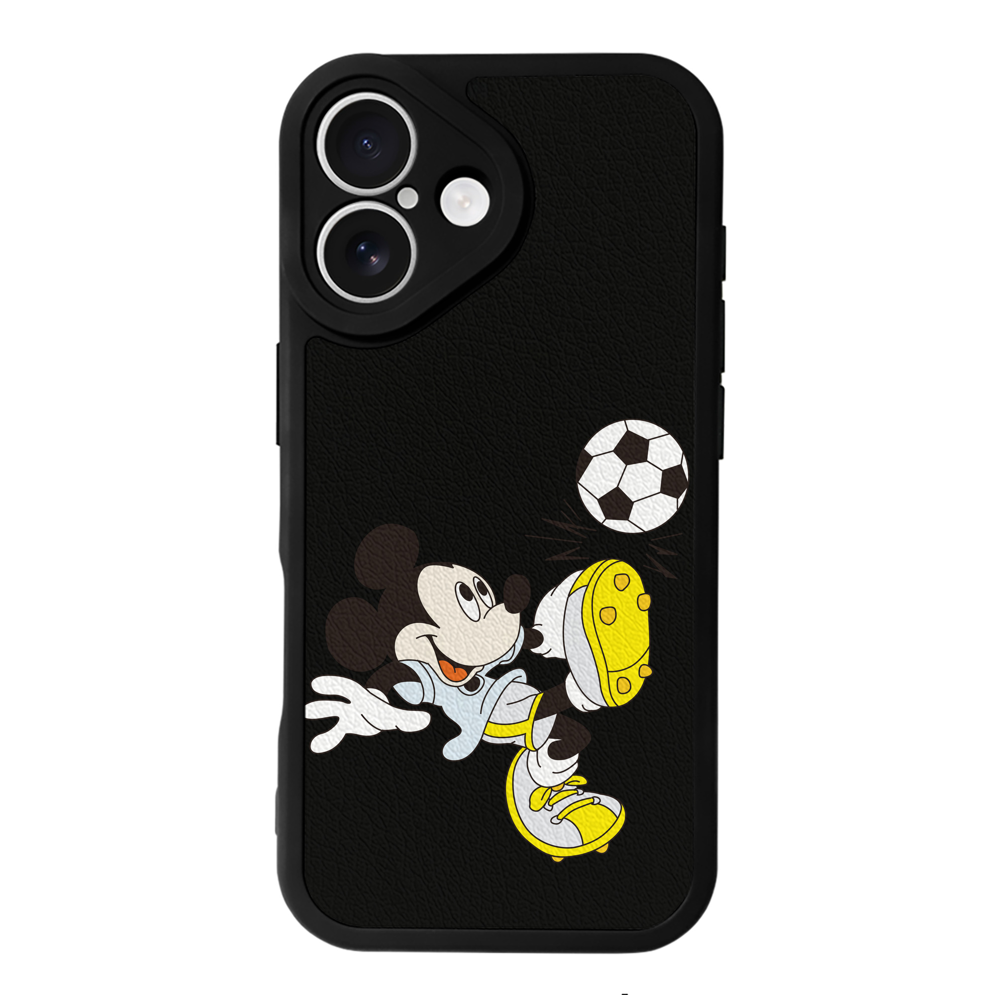 （画像用） ミッキーマウス Mickey Mouse 【iPhone 16シリーズ対応】シリコンスマホケース（レザー調） 材質：シリコン